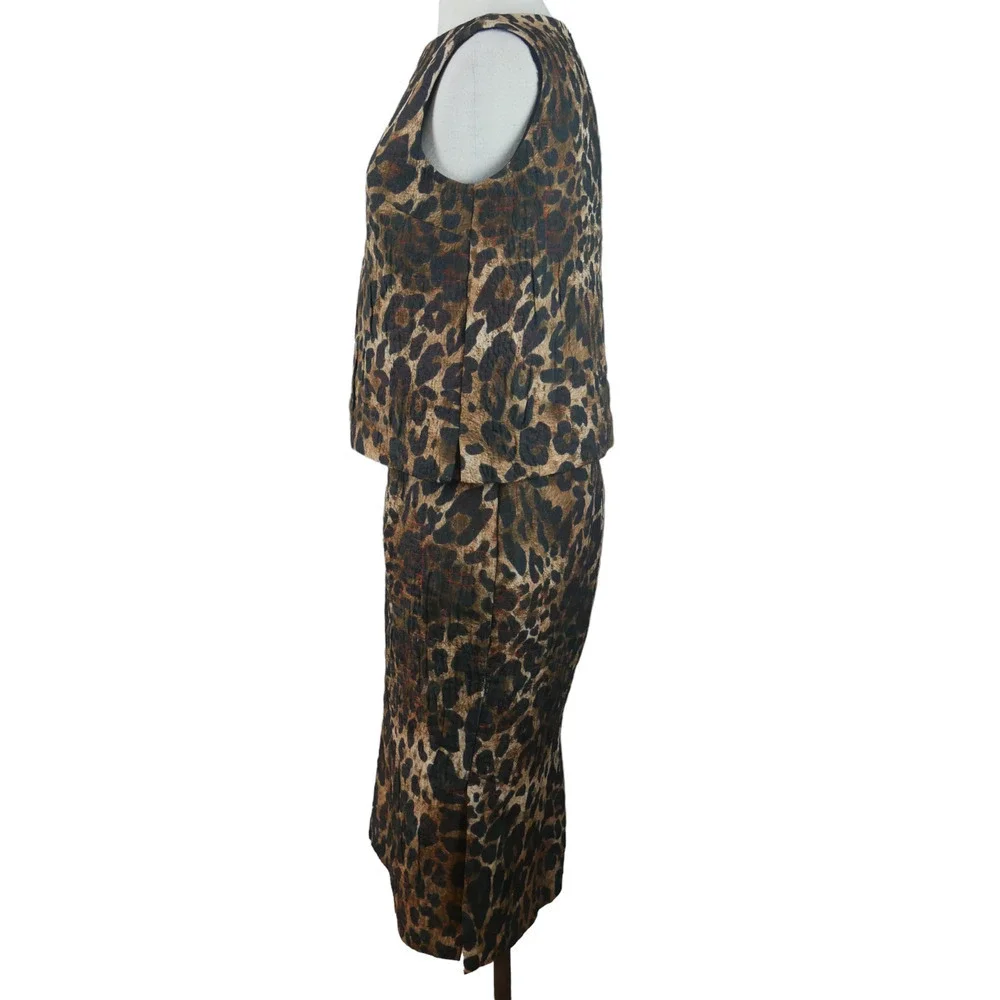LAFAYETTE 148 Leopard Pencil Skirt and Shell Set Size 6 - Picture 4 of 11